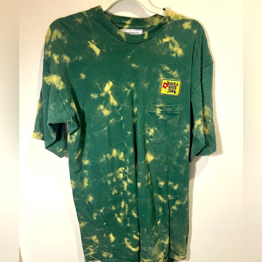 Upcycled Tie Dye Tee, Have A Nice Day XL